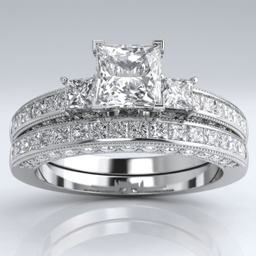 Anel quadrado de prata com pavê de diamantes, da marca Rose & Oliver, mostrado em close-up com detalhes brilhantes.