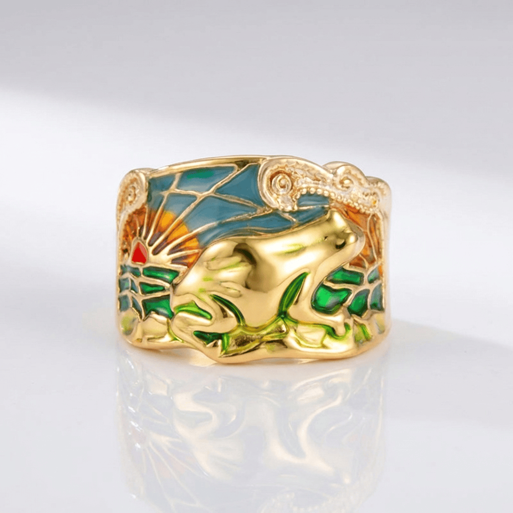 Anillo de oro rosa, atemporal y ornamentado, de Rose & Oliver, con diseño elaborado y acabado brillante, perfecto para ocasiones especiales.