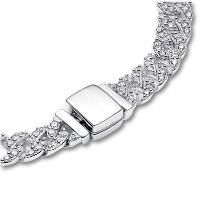 Pulsera cubana pave en oro de Rose & Oliver con acabado brillante y detalles elegantes.