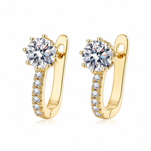 Aretes huggie de canal en oro Rose & Oliver, pequeños y elegantes, con acabado brillante, para uso diario.