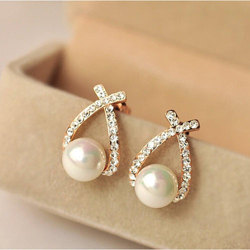 Pendientes de perlas con purpurina de Rose & Oliver, detalles elegantes en plata con acabamento brillante y brillo delicado.